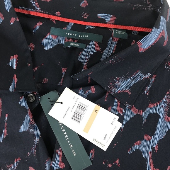 Perry Ellis Mens Big and Tall Shirt Abstrac - Picture 4 of 6